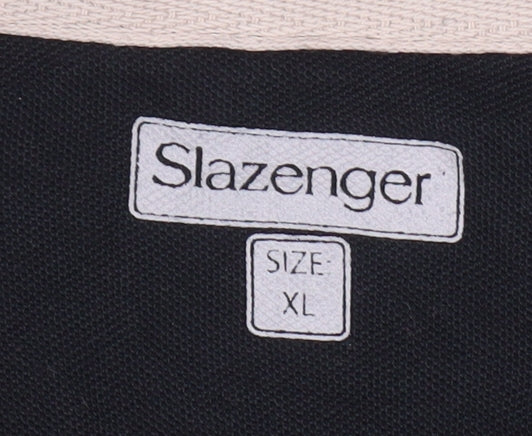 Slazenger Men's XL Black Polo Shirt - Casual Cotton Top
