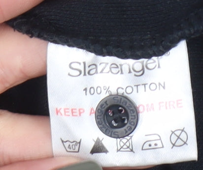 Slazenger Men's XL Black Polo Shirt - Casual Cotton Top