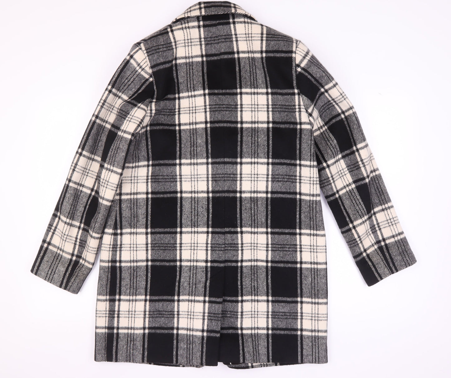 Marks and Spencer Women's Black Check Coat Size 14