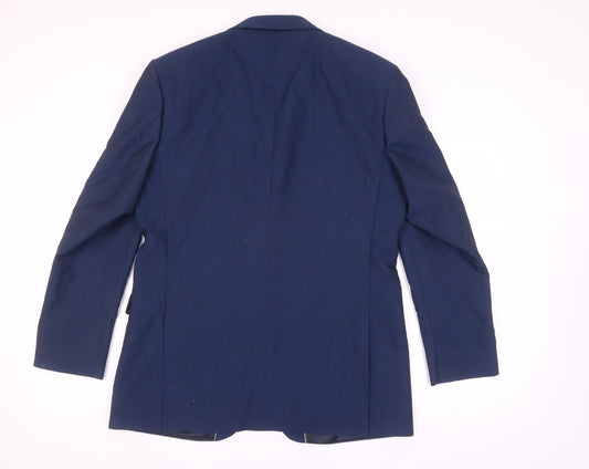 Debenhams Men's Blue Wool Blend Blazer Size 42 Regular