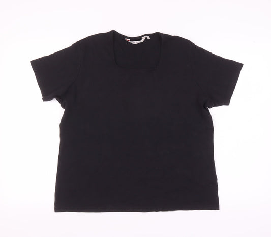 EWM Women's Black XL T-Shirt, Casual Plus Size