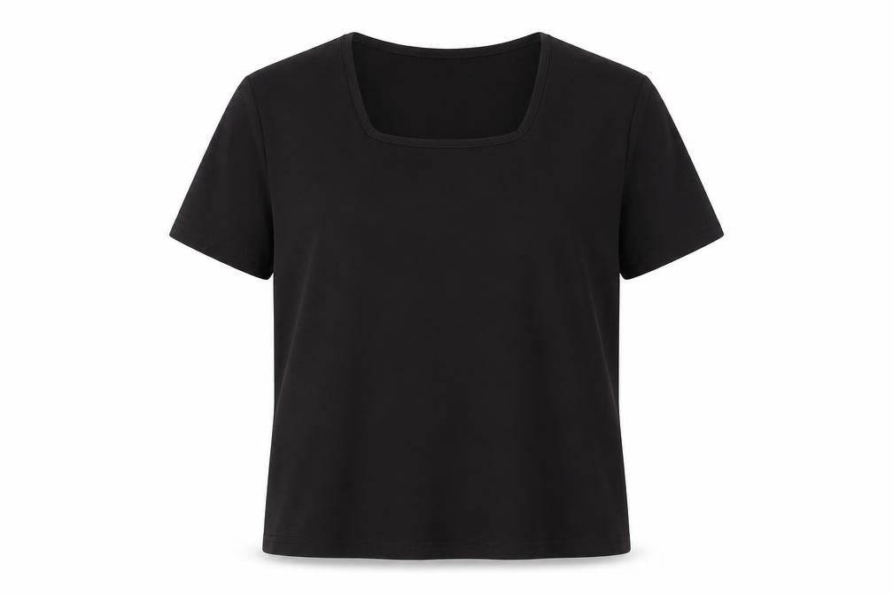 Womens UK Size XL EWM Black 100% Cotton T-Shirt