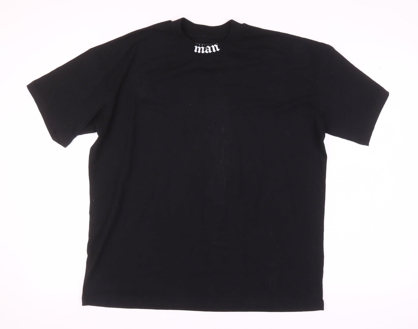 boohooMAN Black Crew Neck Men's T-Shirt, Size S