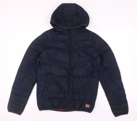 Jack & Jones Men's Blue Puffer Jacket, Size S