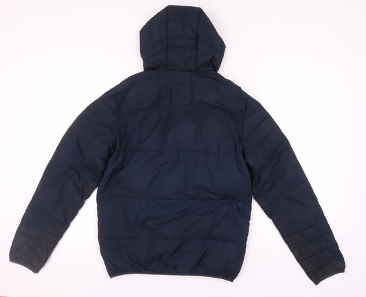 Jack & Jones Men's Blue Puffer Jacket, Size S