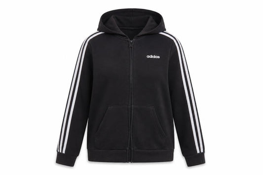 Unisex Adults UK M Regular adidas Black Full Zip Hoodie