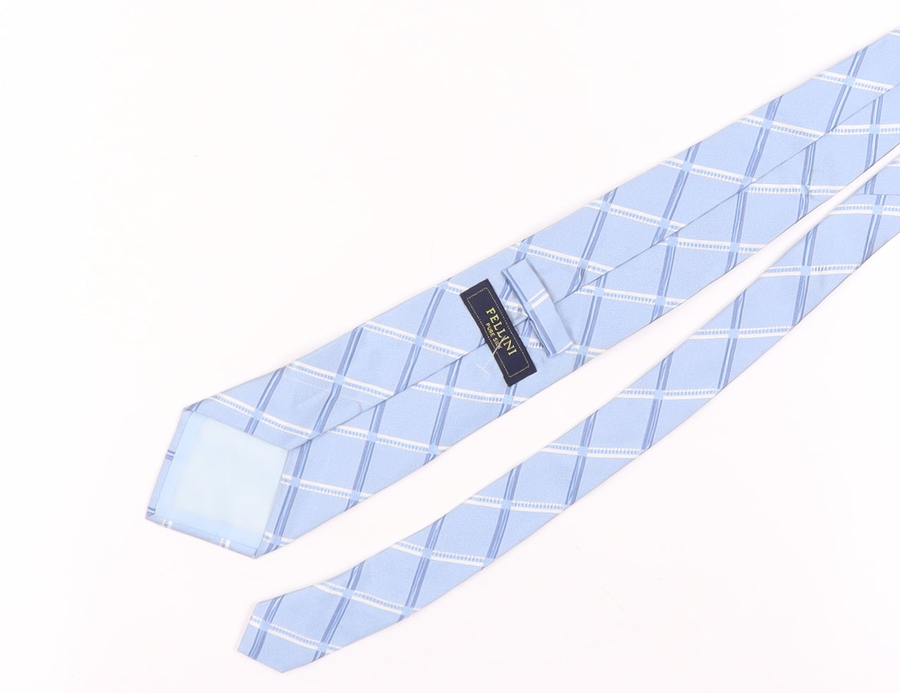 Fellini Men's Blue Silk Plaid Tie - Classic Style