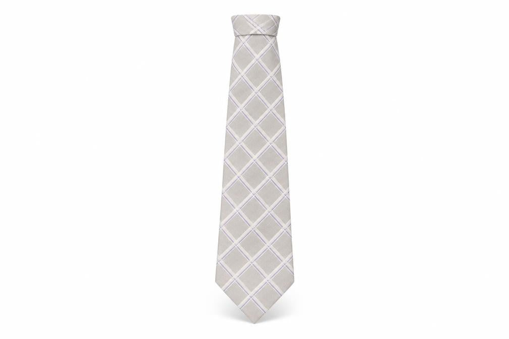 Michelsons Beige Plaid Silk Men's Tie