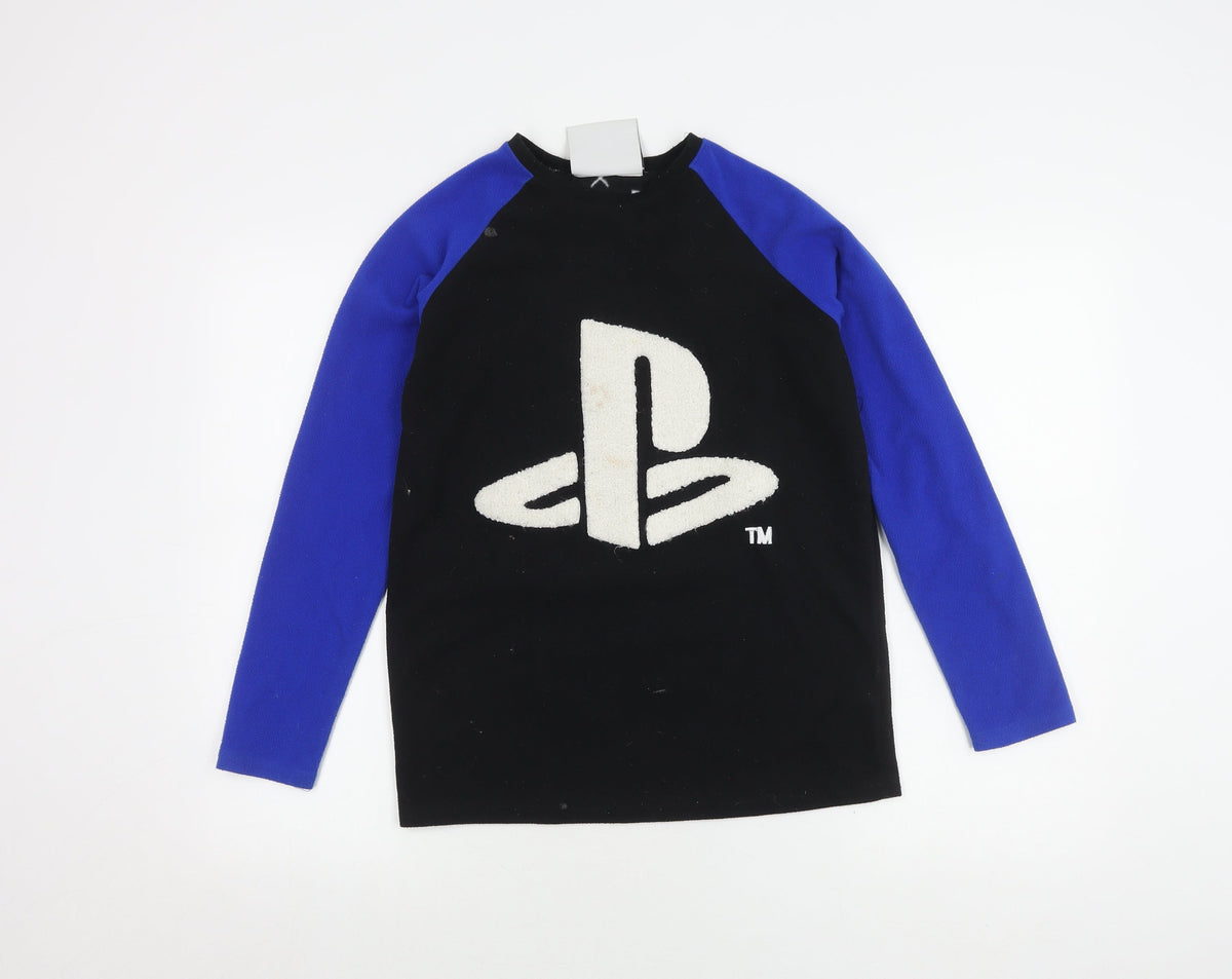 Additional front view of SICEM boys’ playstation sweatshirt 12-13y black blue