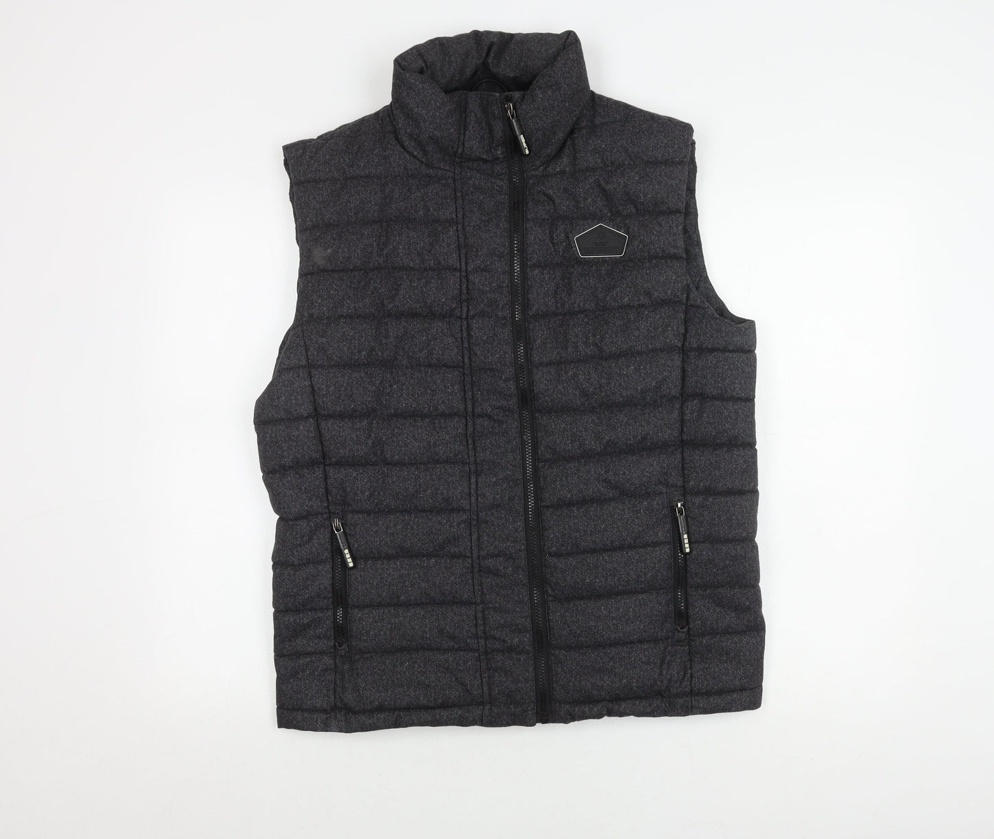 Superdry Men's Black Puffer Jacket L with Logo