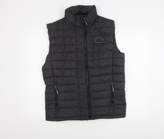 Superdry Men's Black Puffer Jacket L with Logo