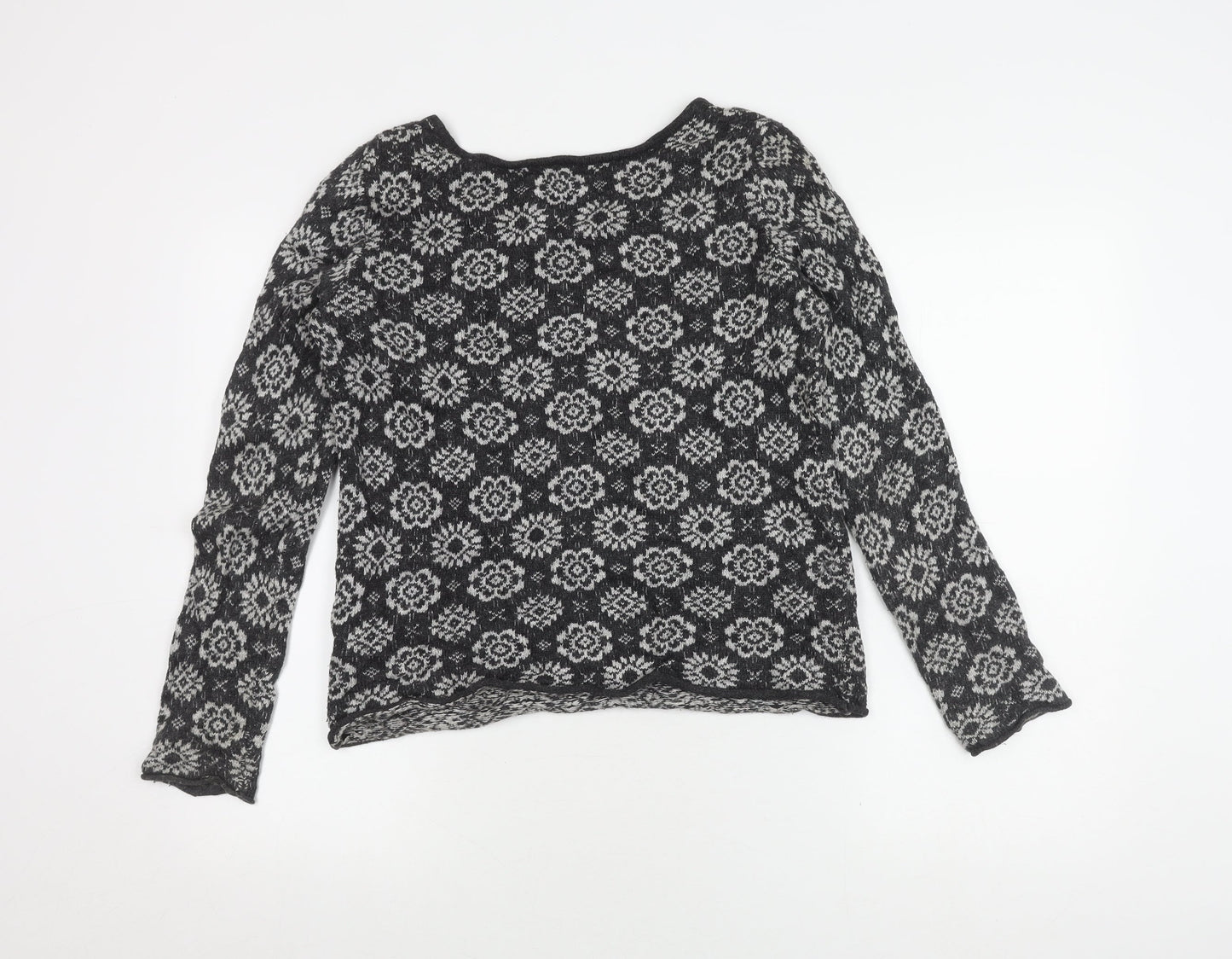 H&M Women's L Black Geometric Knit Jumper