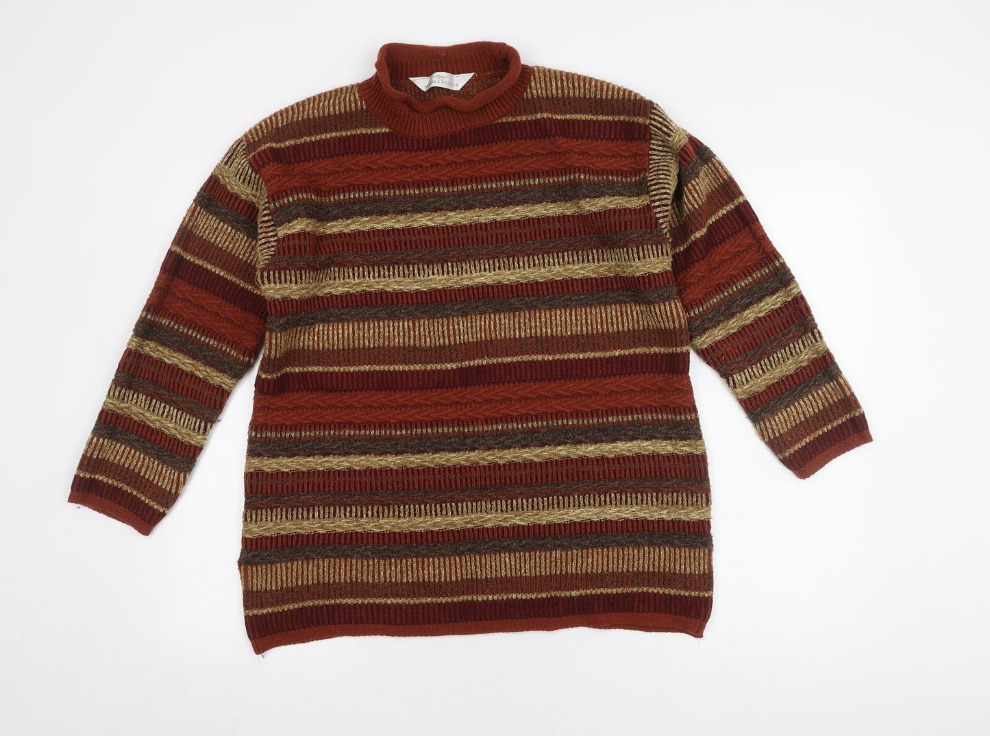Marks and Spencer Unisex Brown Striped Pullover