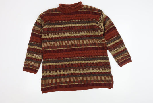 Marks and Spencer Unisex Brown Striped Pullover