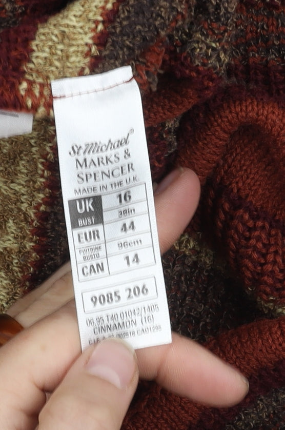 Marks and Spencer Unisex Brown Striped Pullover