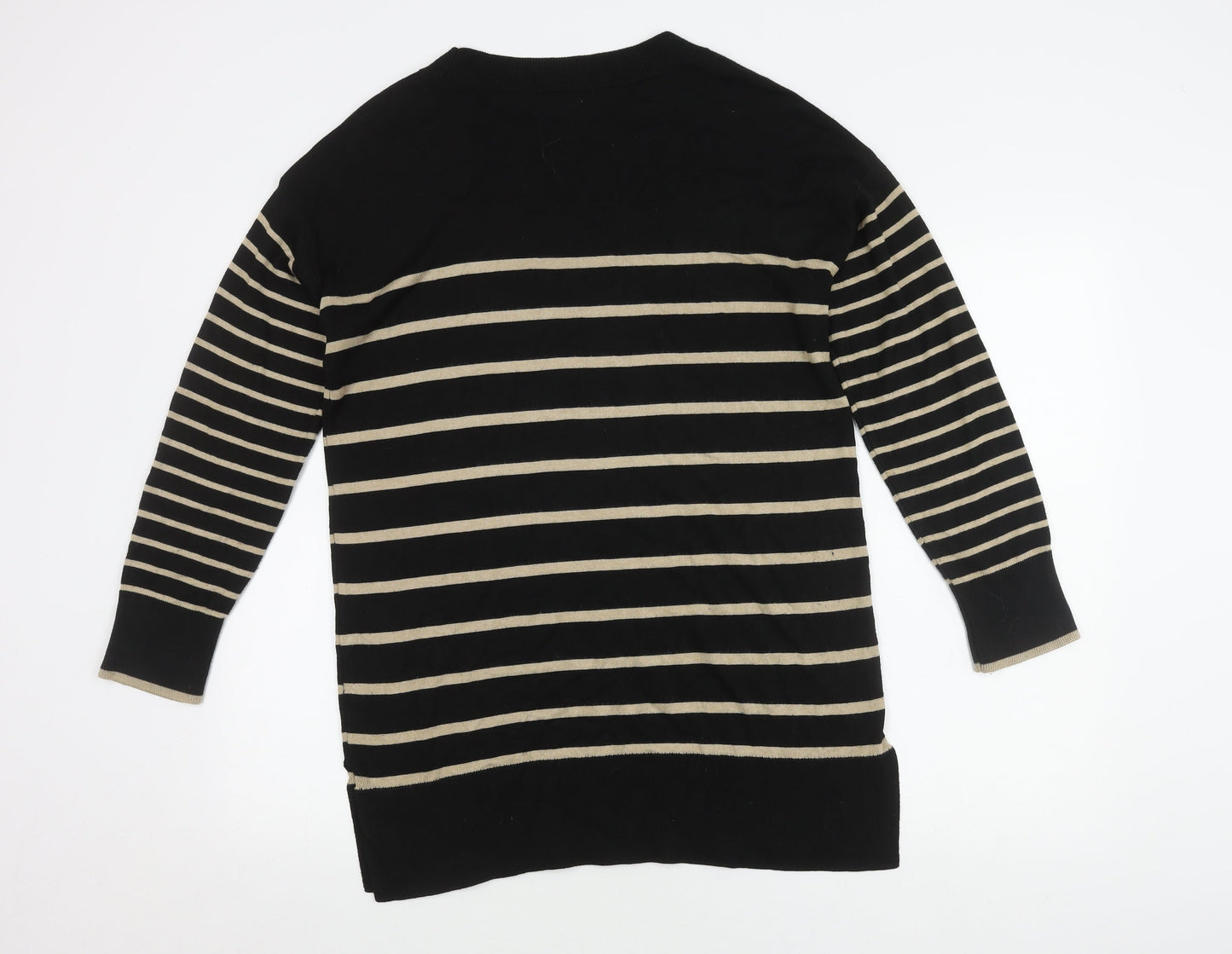Spirit Women's Black Striped Jumper Size 14