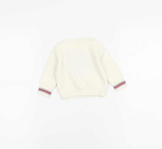 River Island Ivory Baby Jumper 0-3 Months Unisex Knit Pullover