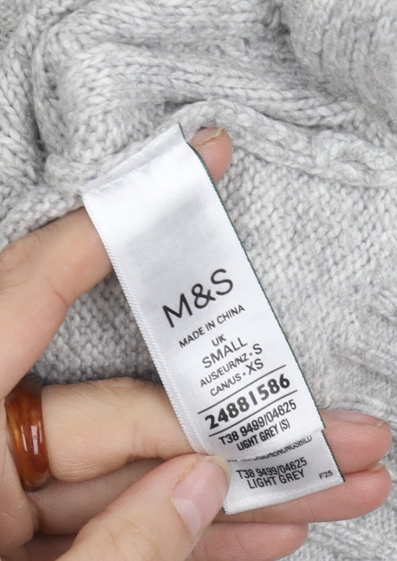 Marks and Spencer Women’s Grey Cable-Knit Jumper, S