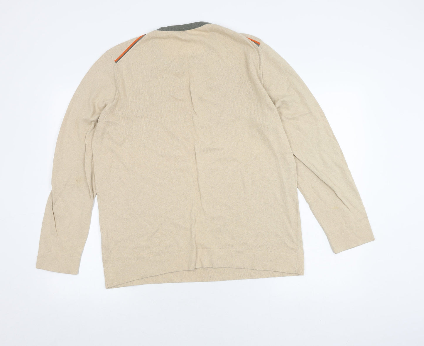 Hugo Boss Men's Beige Cotton Knit Jumper, Size M