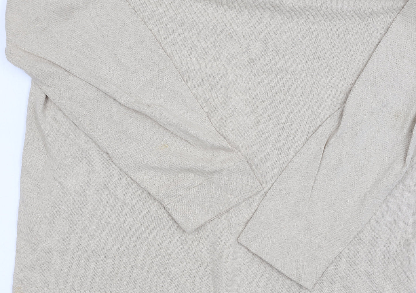 Hugo Boss Men's Beige Cotton Knit Jumper, Size M