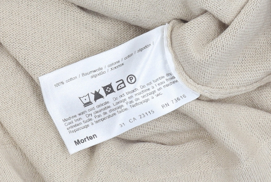 Hugo Boss Men's Beige Cotton Knit Jumper, Size M