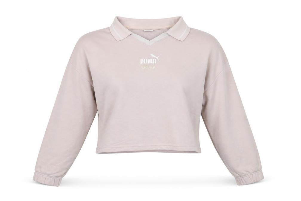Womens UK S Regular PUMA Beige Pullover Sweatshirt