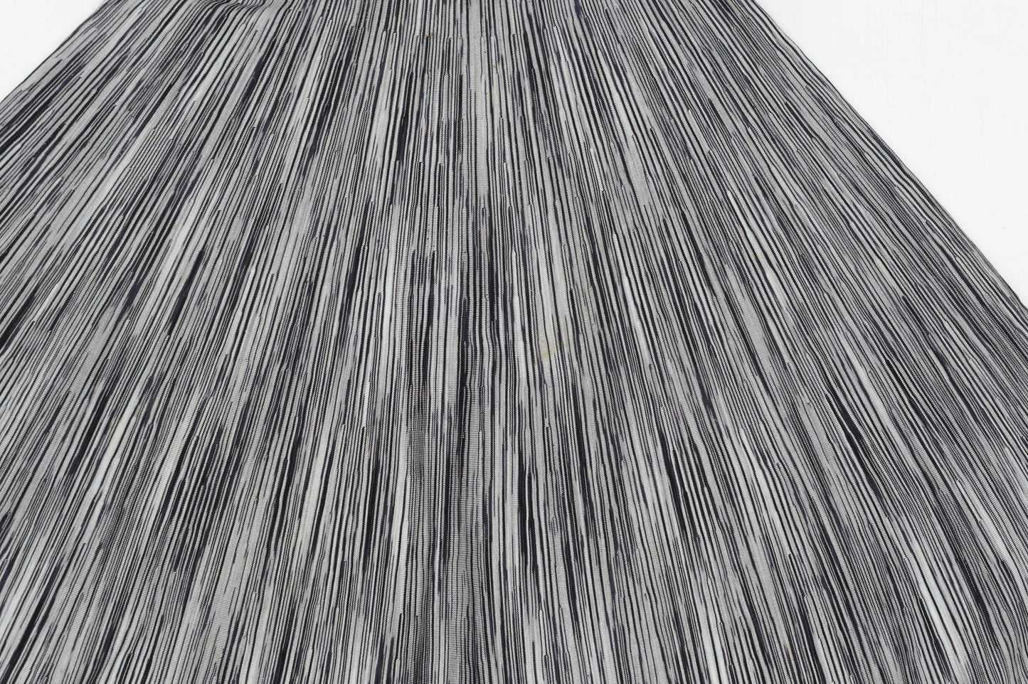 Karen Millen Women's Grey Striped Fit & Flare Dress Size 8