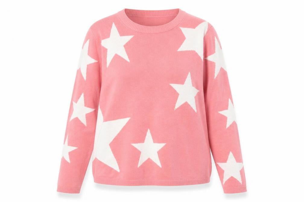Marks and Spencer Women's Pink Star Jumper Size 14