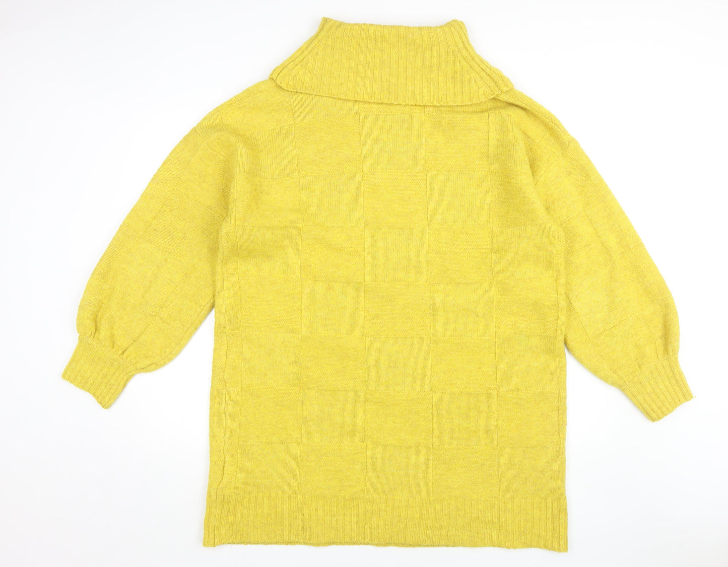 River Island Women’s Yellow Cowl Neck Knit Dress L