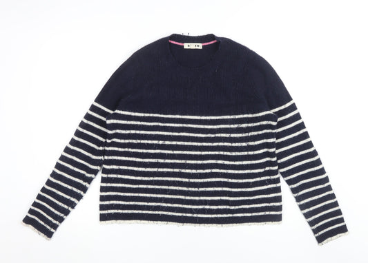 Boden Women's Blue Striped Pullover Jumper L