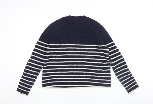 Boden Women's Blue Striped Pullover Jumper L