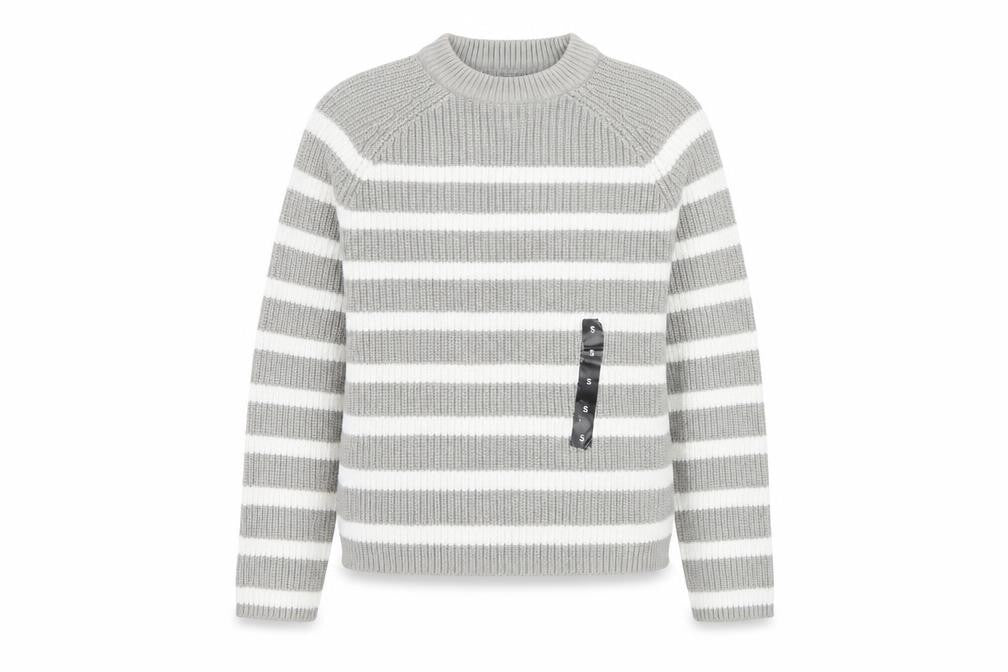 Marks and Spencer Women's Grey Striped Pullover Jumper S