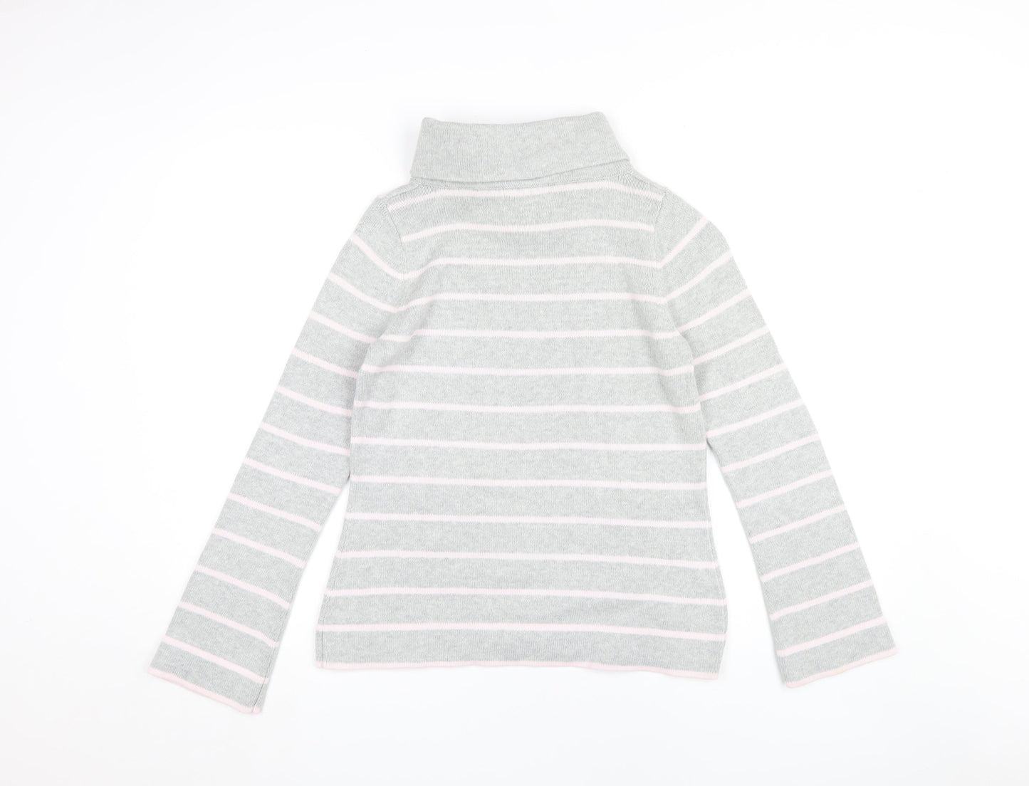 Marks and Spencer Women's Grey Striped Roll Neck Jumper