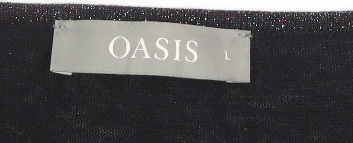 Oasis Women's Black V-Neck Pullover Jumper - Size L