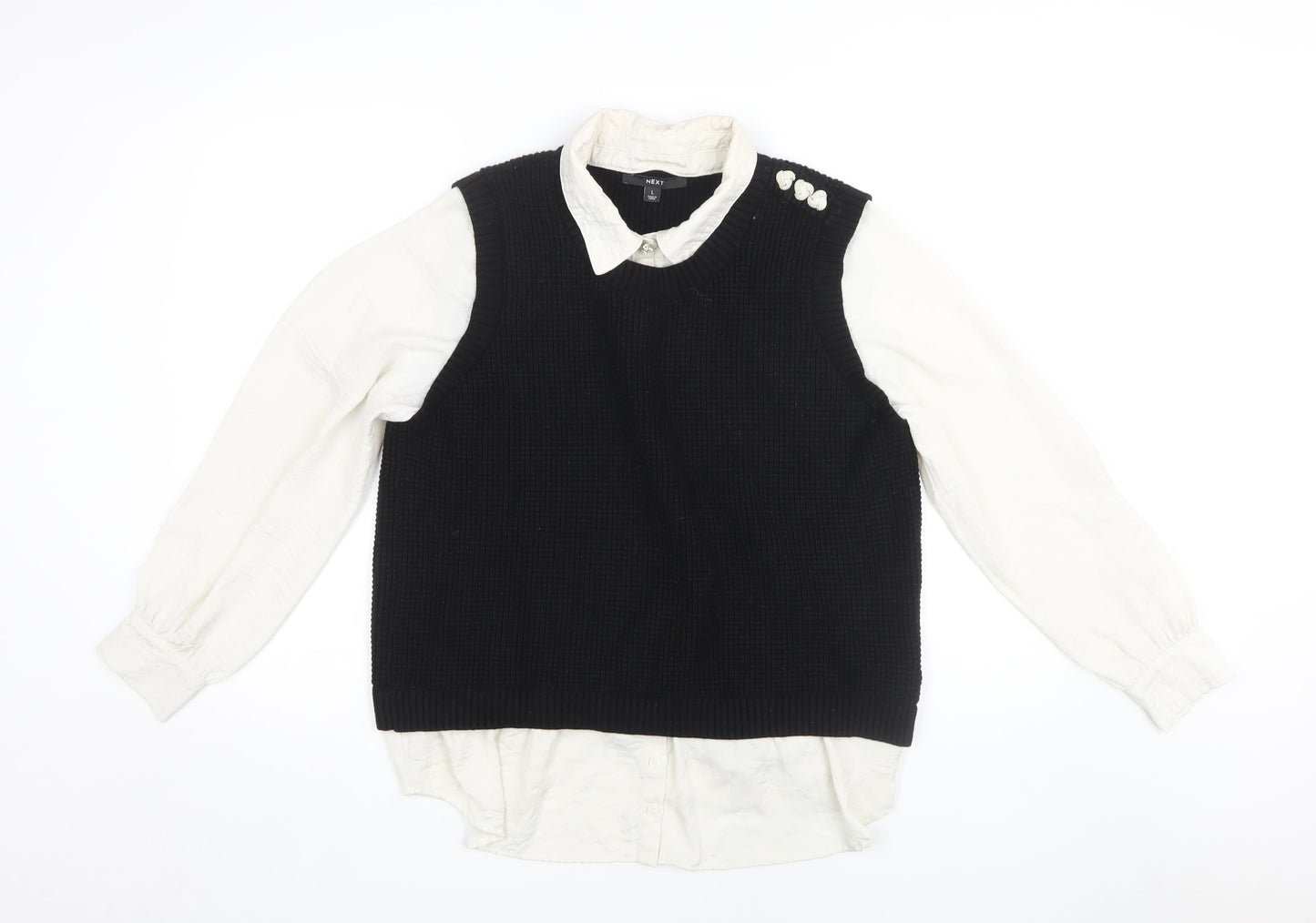 Next Women's Black Sleeveless Vest Jumper Size L