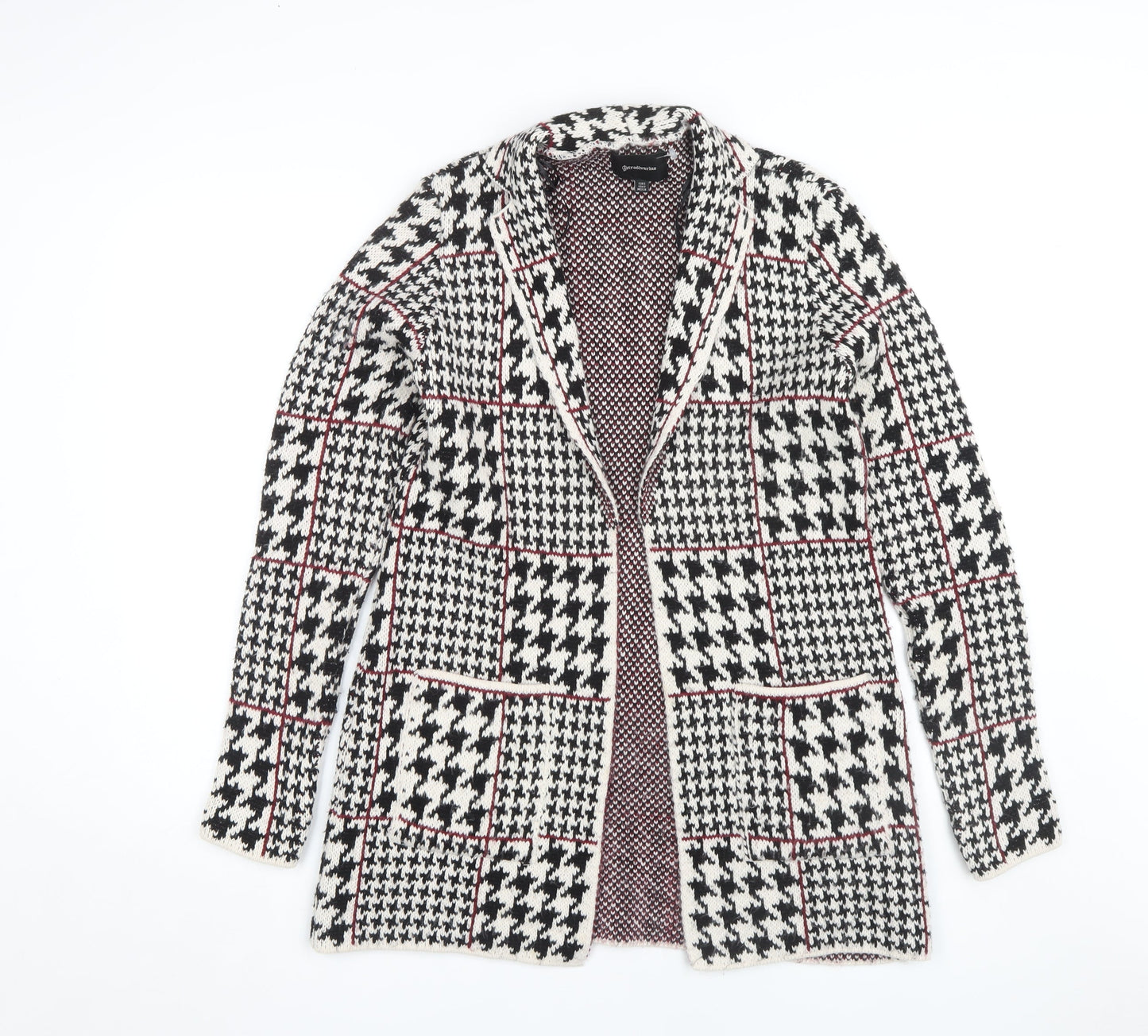 Stradivarius Women's Black Check Coatigan S
