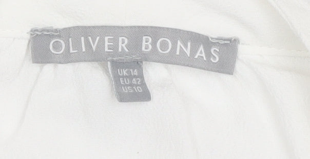 Oliver Bonas White Balloon Sleeve Blouse UK 14