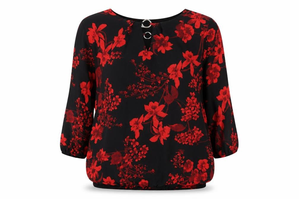 Bonmarché Women's Red Floral Blouse Size 18