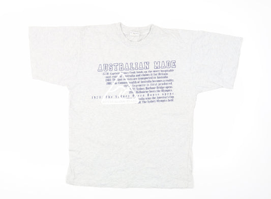 Purely Australian Men's Grey Graphic Print T-Shirt M