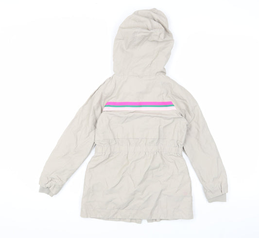Mint Velvet Girls Beige Parka Jacket with Hood, Size 7 Years