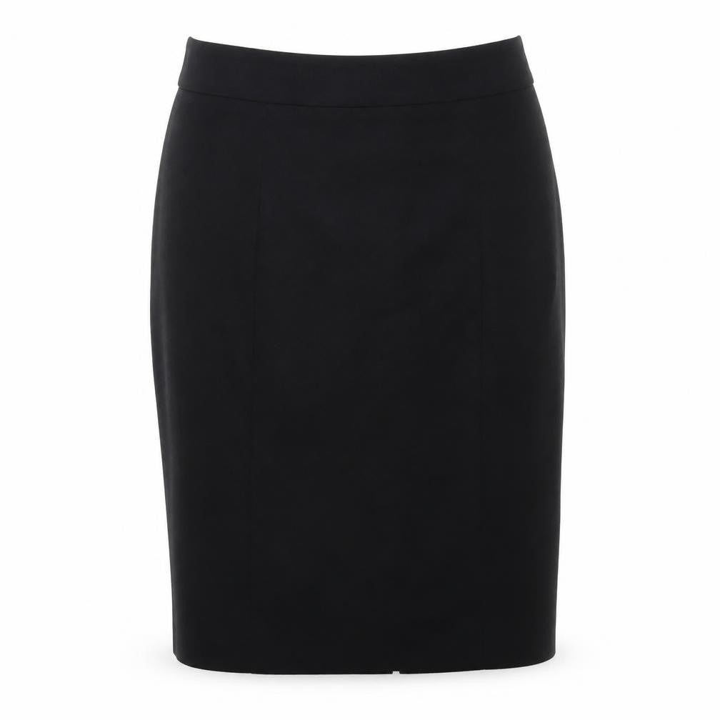 Front view of LK Bennett Women's Black Wool Pencil Skirt, size 12