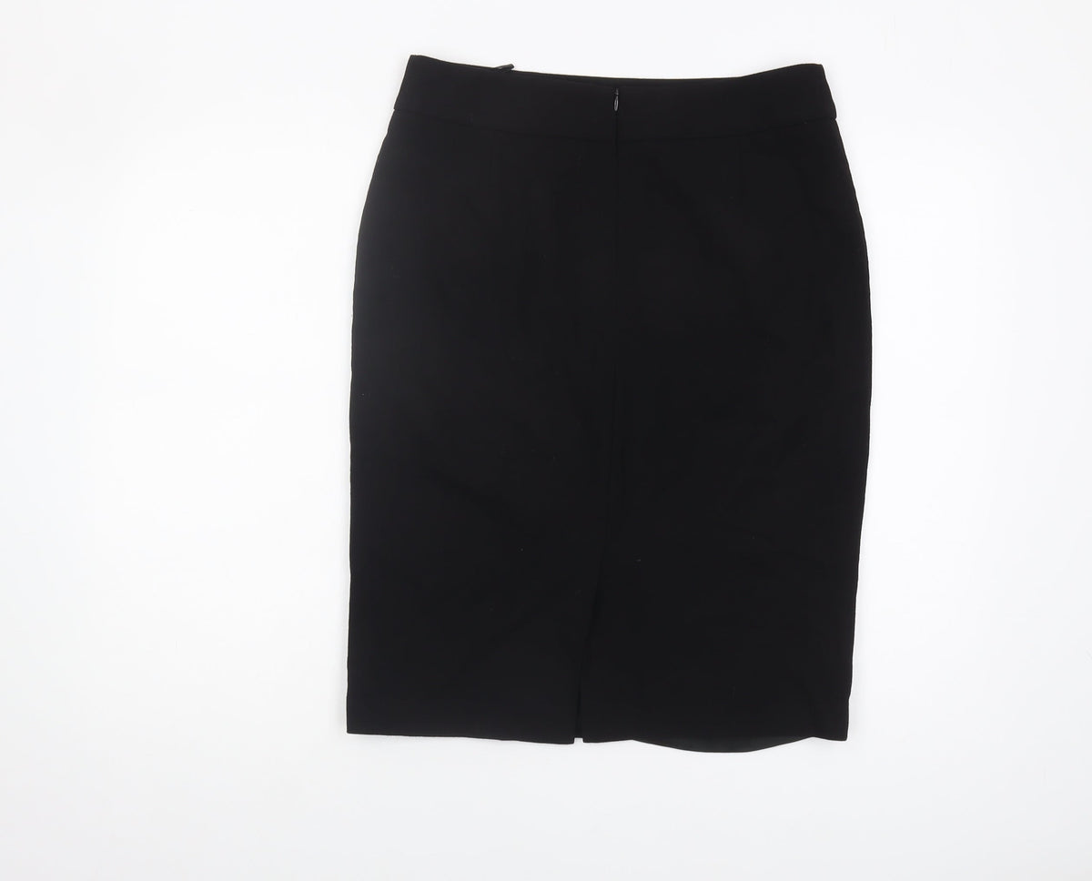 Back view of LK Bennett Women's Black Wool Pencil Skirt, size 12