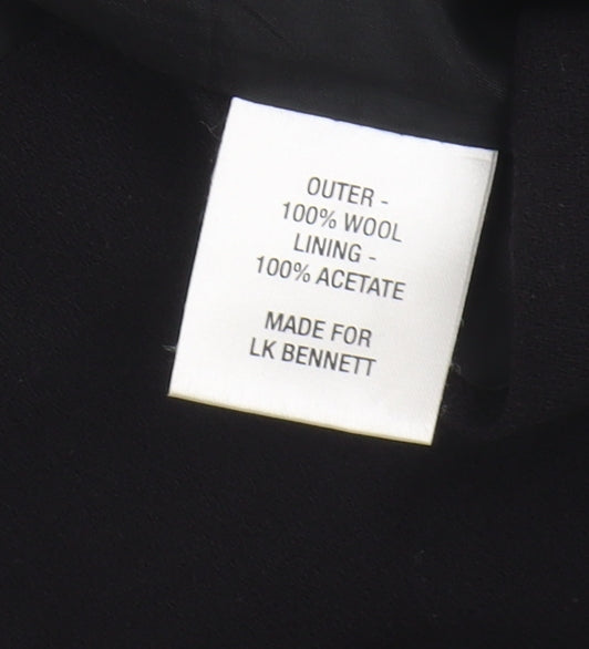 Close-up detail of LK Bennett Women's Black Wool Pencil Skirt, size 12
