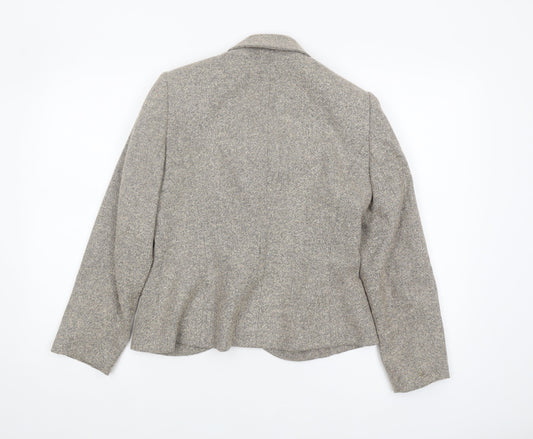Minosa Women's Grey Wool Blend Blazer Size 12 Petite