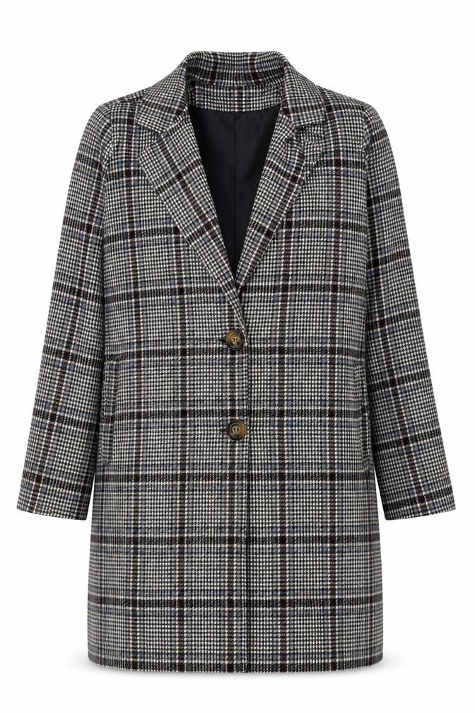 Boohoo Women's Check Coat, UK 12, Multicoloured Plaid