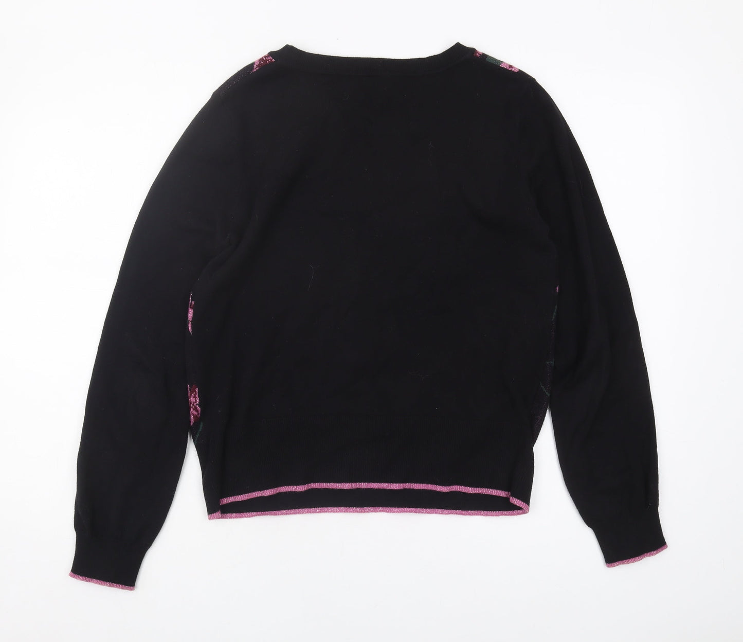 Oasis Women's Black Floral Jumper Pullover M