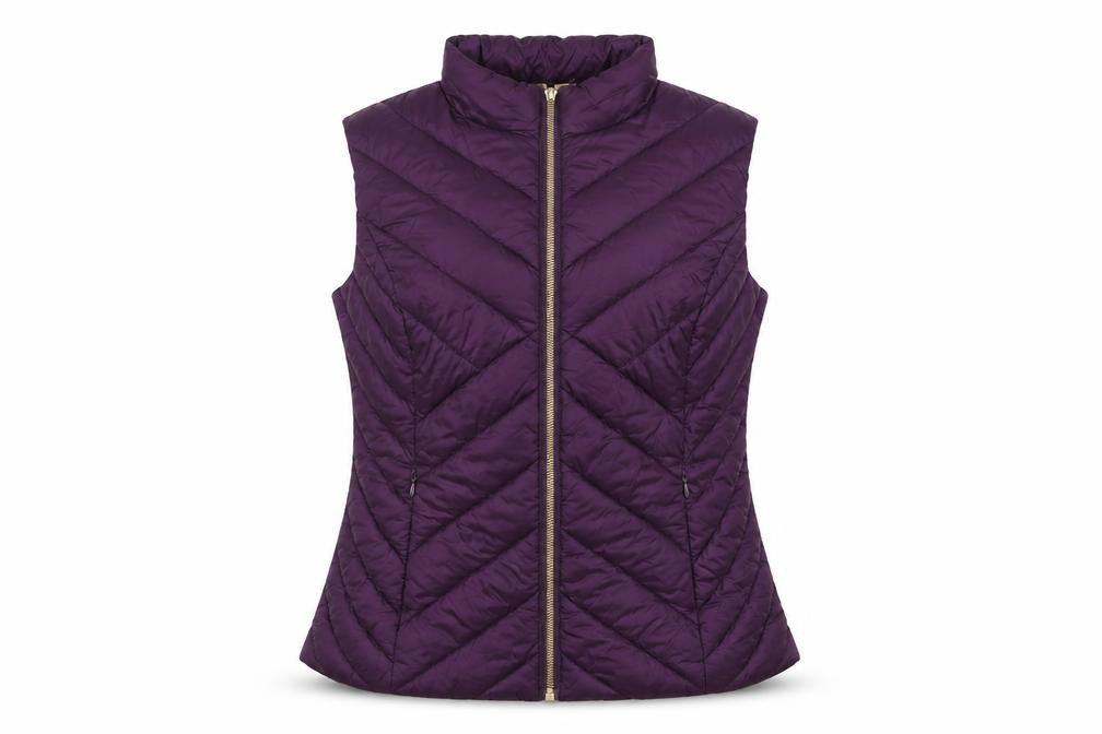 M&Co Women's Purple Quilted Waistcoat Size 10