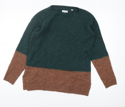 Fat Face Women's Green Brown Pullover Jumper Size 8