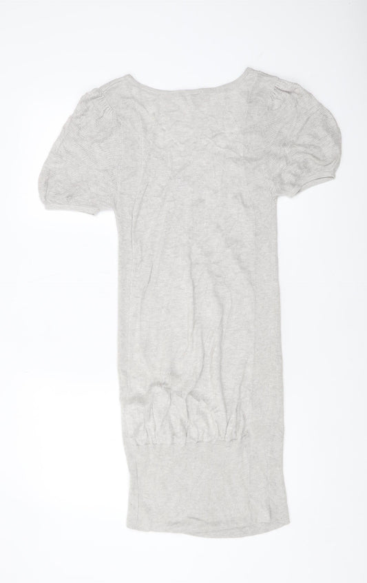 Ted Baker Women's Grey V-Neck Knit Top Size 10