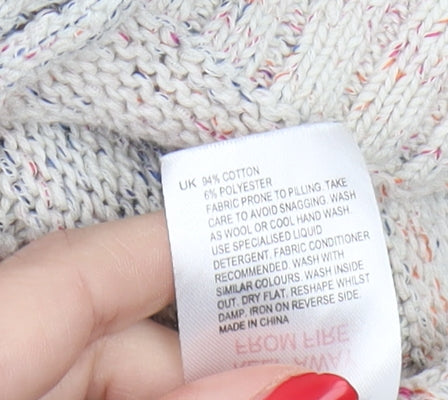 White Stuff Multicoloured V-Neck Pullover Jumper UK 14